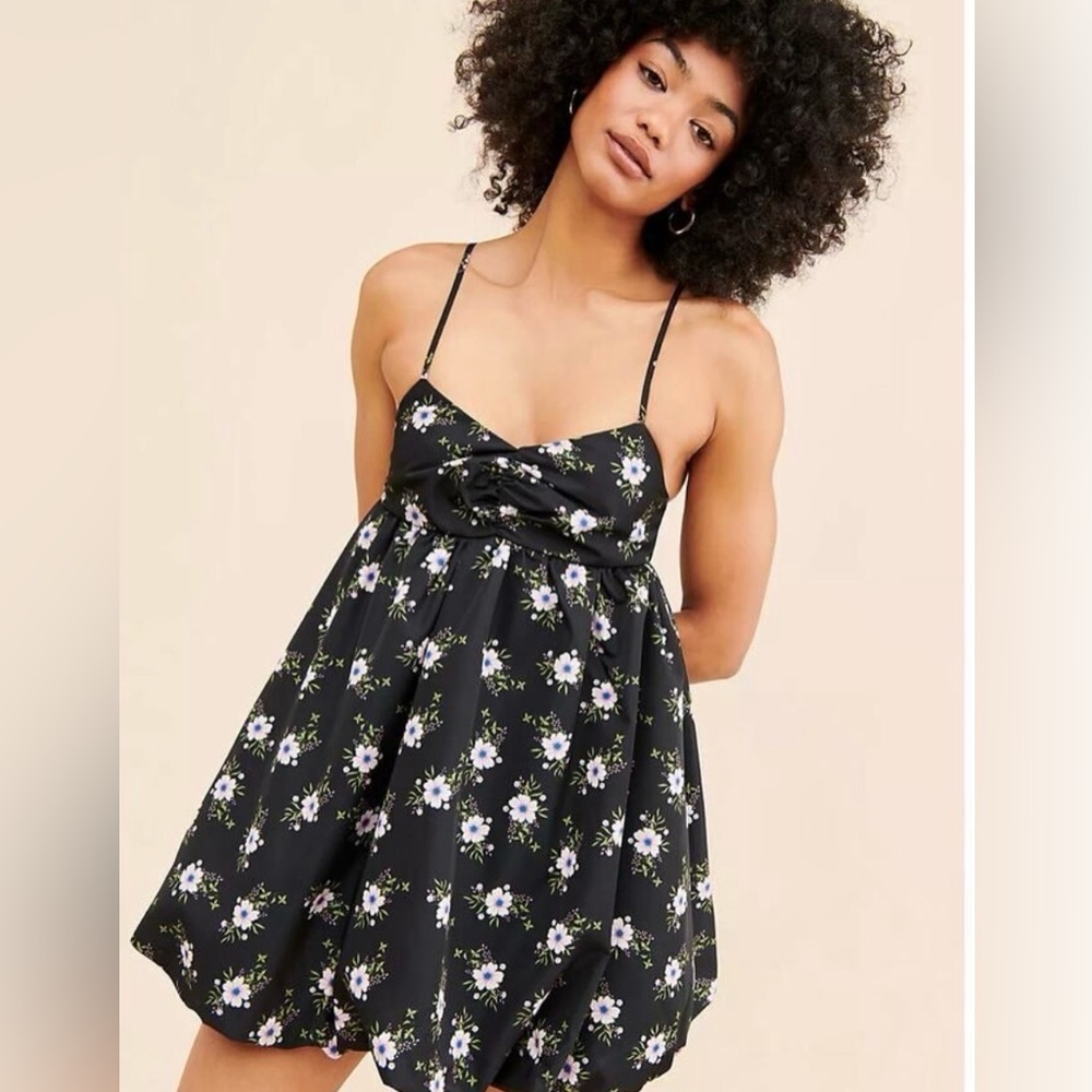 Free People Black Bubble hem dress